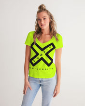 Load image into Gallery viewer, PUMP'T UNIVERSITY LOGO 'X' Women's V-Neck Tee