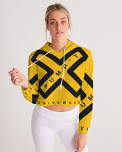 Load image into Gallery viewer, PUMP'T UNIVERSITY LOGO Women's Cropped Hoodie