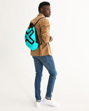 Load image into Gallery viewer, PUMP'T UNIVERSITY LOGO 'X' Canvas Drawstring Bag - Blue Volt
