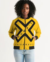 Load image into Gallery viewer, PUMP'T UNIVERSITY LOGO Women's Bomber Jacket