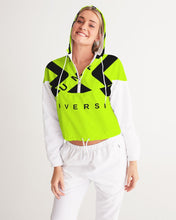 Load image into Gallery viewer, PUMP'T UNIVERSITY LOGO 'X' Women's Cropped Windbreaker