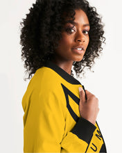 Load image into Gallery viewer, PUMP'T UNIVERSITY LOGO Women's Bomber Jacket