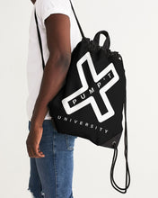 Load image into Gallery viewer, PUMP'T UNIVERSITY LOGO 'X' Canvas Drawstring Bag- Black Ice