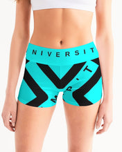 Load image into Gallery viewer, PUMP'T UNIVERSITY LOGO 'X' Women's Mid-Rise Yoga Shorts