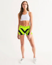 Load image into Gallery viewer, PUMP'T UNIVERSITY LOGO 'X' Women's Mid-Rise Yoga Shorts