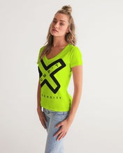 Load image into Gallery viewer, PUMP'T UNIVERSITY LOGO 'X' Women's V-Neck Tee