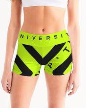 Load image into Gallery viewer, PUMP'T UNIVERSITY LOGO 'X' Women's Mid-Rise Yoga Shorts