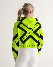 Load image into Gallery viewer, PUMP&#39;T UNIVERSITY LOGO &#39;X&#39; Women&#39;s Cropped Hoodie
