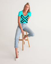 Load image into Gallery viewer, PUMP&#39;T UNIVERSITY LOGO &#39;X&#39; Women&#39;s V-Neck Tee
