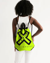 Load image into Gallery viewer, PUMP&#39;T UNIVERSITY LOGO &#39;X&#39; Canvas Drawstring Bag - Atomic Green
