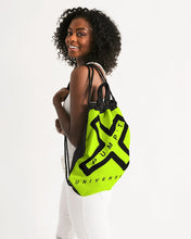Load image into Gallery viewer, PUMP&#39;T UNIVERSITY LOGO &#39;X&#39; Canvas Drawstring Bag - Atomic Green

