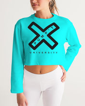 Load image into Gallery viewer, PUMP&#39;T UNIVERSITY LOGO &#39;X&#39; Women&#39;s Cropped Sweatshirt
