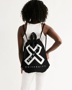 PUMP'T UNIVERSITY LOGO 'X' Canvas Drawstring Bag- Black Ice