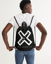 Load image into Gallery viewer, PUMP&#39;T UNIVERSITY LOGO &#39;X&#39; Canvas Drawstring Bag- Black Ice
