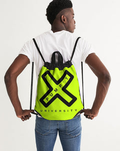 PUMP'T UNIVERSITY LOGO 'X' Canvas Drawstring Bag - Atomic Green