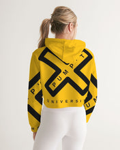 Load image into Gallery viewer, PUMP&#39;T UNIVERSITY LOGO Women&#39;s Cropped Hoodie
