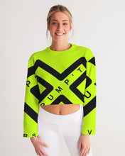 Load image into Gallery viewer, PUMP&#39;T UNIVERSITY LOGO &#39;X&#39; Women&#39;s Cropped Sweatshirt
