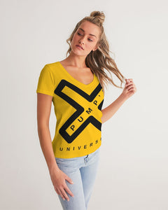 PUMP'T UNIVERSITY LOGO Women's V-Neck Tee