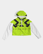 Load image into Gallery viewer, PUMP&#39;T UNIVERSITY LOGO &#39;X&#39; Women&#39;s Cropped Windbreaker
