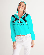 Load image into Gallery viewer, PUMP&#39;T UNIVERSITY LOGO &#39;X&#39; Women&#39;s Cropped Windbreaker
