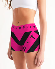 Load image into Gallery viewer, PUMP&#39;T UNIVERSITY LOGO Women&#39;s Mid-Rise Yoga Shorts
