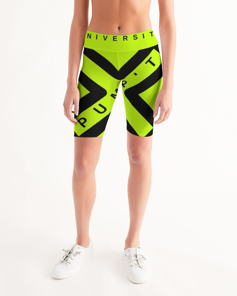 PUMP'T UNIVERSITY LOGO 'X' Women's Mid-Rise Bike Shorts