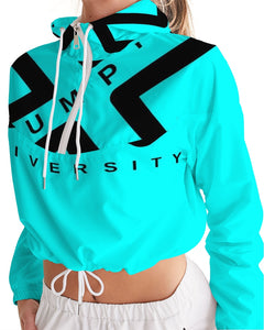 PUMP'T UNIVERSITY LOGO 'X' Women's Cropped Windbreaker