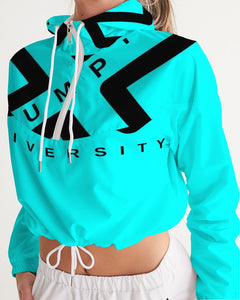 PUMP'T UNIVERSITY LOGO 'X' Women's Cropped Windbreaker