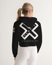 Load image into Gallery viewer, PUMP&#39;T UNIVERSITY LOGO &#39;X&#39; Women&#39;s Cropped Hoodie
