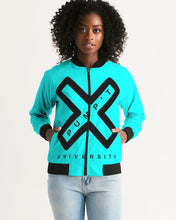 Load image into Gallery viewer, PUMP&#39;T UNIVERSITY LOGO &#39;X&#39; Women&#39;s Bomber Jacket
