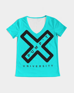 PUMP'T UNIVERSITY LOGO 'X' Women's V-Neck Tee