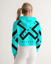 Load image into Gallery viewer, PUMP&#39;T UNIVERSITY LOGO &#39;X&#39; Women&#39;s Cropped Hoodie
