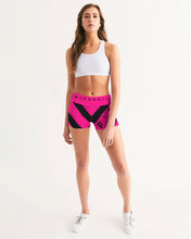 Load image into Gallery viewer, PUMP&#39;T UNIVERSITY LOGO Women&#39;s Mid-Rise Yoga Shorts
