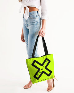 PUMP'T UNIVERSITY LOGO 'X' Canvas Zip Tote - Atomic Green