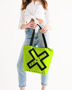 PUMP'T UNIVERSITY LOGO 'X' Canvas Zip Tote - Atomic Green