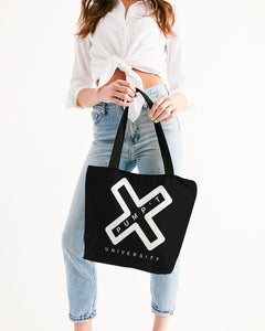 PUMP'T UNIVERSITY LOGO 'X' Canvas Zip Tote - Black Ice