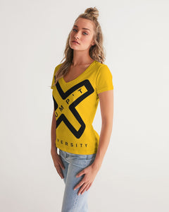 PUMP'T UNIVERSITY LOGO Women's V-Neck Tee