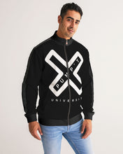 Load image into Gallery viewer, PUMP&#39;T UNIVERSITY LOGO &#39;X&#39; Men&#39;s Stripe-Sleeve Track Jacket
