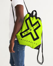 Load image into Gallery viewer, PUMP&#39;T UNIVERSITY LOGO &#39;X&#39; Canvas Drawstring Bag - Atomic Green
