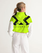 Load image into Gallery viewer, PUMP&#39;T UNIVERSITY LOGO &#39;X&#39; Women&#39;s Cropped Windbreaker
