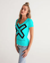 Load image into Gallery viewer, PUMP&#39;T UNIVERSITY LOGO &#39;X&#39; Women&#39;s V-Neck Tee
