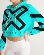 Load image into Gallery viewer, PUMP&#39;T UNIVERSITY LOGO &#39;X&#39; Women&#39;s Cropped Hoodie
