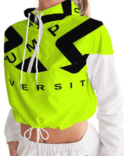 Load image into Gallery viewer, PUMP&#39;T UNIVERSITY LOGO &#39;X&#39; Women&#39;s Cropped Windbreaker
