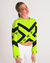 Load image into Gallery viewer, PUMP&#39;T UNIVERSITY LOGO &#39;X&#39; Women&#39;s Cropped Sweatshirt
