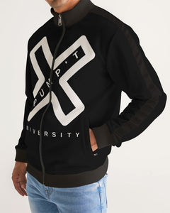 PUMP'T UNIVERSITY LOGO 'X' Men's Stripe-Sleeve Track Jacket