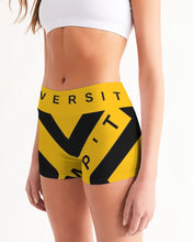 Load image into Gallery viewer, PUMP&#39;T UNIVERSITY LOGO Women&#39;s Mid-Rise Yoga Shorts
