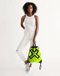 PUMP'T UNIVERSITY LOGO 'X' Canvas Drawstring Bag - Atomic Green