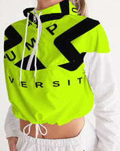 Load image into Gallery viewer, PUMP&#39;T UNIVERSITY LOGO &#39;X&#39; Women&#39;s Cropped Windbreaker
