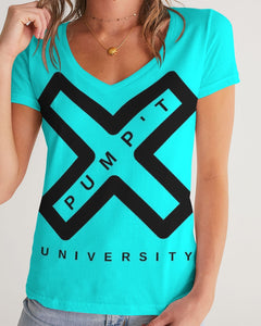 PUMP'T UNIVERSITY LOGO 'X' Women's V-Neck Tee