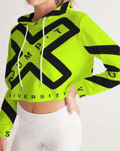 Load image into Gallery viewer, PUMP&#39;T UNIVERSITY LOGO &#39;X&#39; Women&#39;s Cropped Hoodie
